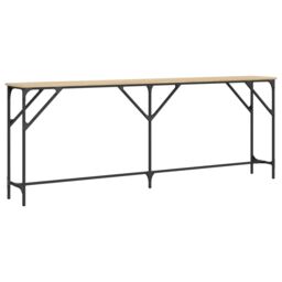 Berkfield Home Console Table Sonoma Oak 200x29x75 cm Engineered Wood in Brown - Size: 200 x 29 x 75 cm - thumbnail 6