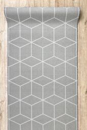 RugsX Anti-Slip Cube Runner in Grey - Size: 110 cm x 390 cm - thumbnail 4