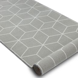 RugsX Anti-Slip Cube Runner in Grey - Size: 110 cm x 390 cm - thumbnail 2