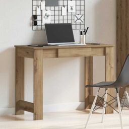 Berkfield Home Desk Artisan Oak 100x45x75 cm Engineered Wood in Brown - Size: 100 x 45 x 75 cm - thumbnail 3