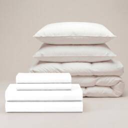 Bedable 100% Cotton Sateen Bedding Bundle 460 Thread Count - Duvet Cover Set + Fitted Sheet + Duvet + 2 Pillows - King Size Pillowcase - thumbnail 2