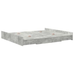 Berkfield Home Storage Bed Frame with Drawer with Headboard with Storage Concrete grey 180 x 200 cm - thumbnail 7