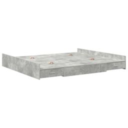 Berkfield Home Storage Bed Frame with Drawer with Headboard with Storage Concrete grey 180 x 200 cm - thumbnail 2