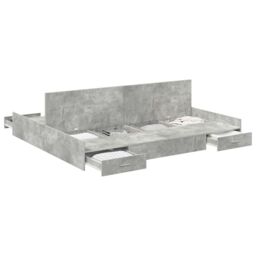 Berkfield Home Storage Bed Frame with Drawer with Headboard with Storage Concrete grey 180 x 200 cm - thumbnail 3