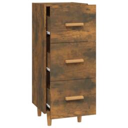 Berkfield Home Sideboard Smoked Oak 34.5x34x90 cm Engineered Wood in Brown - thumbnail 6