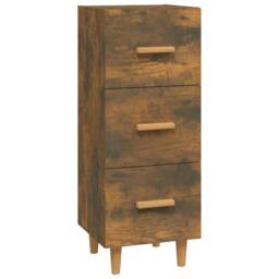 Berkfield Home Sideboard Smoked Oak 34.5x34x90 cm Engineered Wood in Brown - thumbnail 1