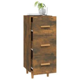 Berkfield Home Sideboard Smoked Oak 34.5x34x90 cm Engineered Wood in Brown - thumbnail 4
