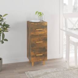 Berkfield Home Sideboard Smoked Oak 34.5x34x90 cm Engineered Wood in Brown - thumbnail 2