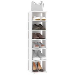 Berkfield Home Shoe Cabinet White 27.5x27x102 cm Engineered Wood - thumbnail 6