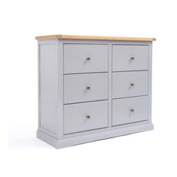 Cabinet Bits Rocca 6 Drawer Chest of Drawers Brass Knob in Grey - thumbnail 2