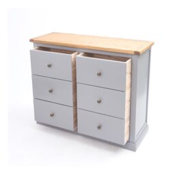 Cabinet Bits Rocca 6 Drawer Chest of Drawers Brass Knob in Grey - thumbnail 4