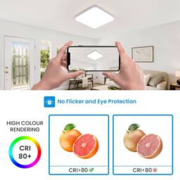 Pheashine Bright Square LED Ceiling Light IP44 Rated 25x25cm 4500K Cool White - Size: 25x25 cm - thumbnail 4