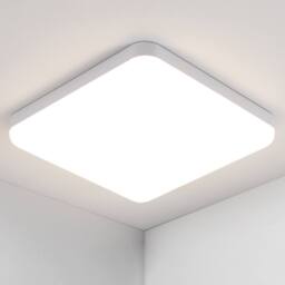 Pheashine Bright Square LED Ceiling Light IP44 Rated 25x25cm 4500K Cool White - Size: 25x25 cm - thumbnail 1