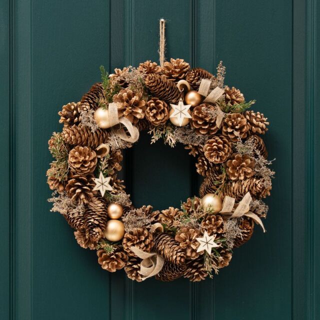 Scottish Everlastings Ltd 41cm Golden Wreath in Gold - image 1