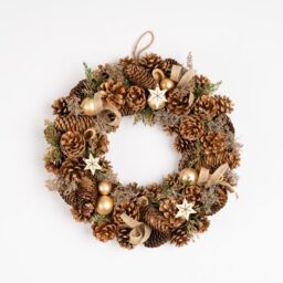 Scottish Everlastings Ltd 41cm Golden Wreath in Gold - thumbnail 2