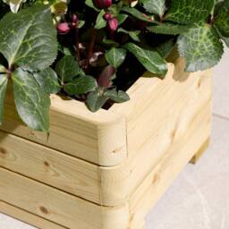 Rowlinsons Marberry Square Planter 40cm - Timber - L40 x W40 x H30 cm in Light Brown - thumbnail 2