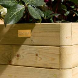 Rowlinsons Marberry Square Planter 40cm - Timber - L40 x W40 x H30 cm in Light Brown - thumbnail 3