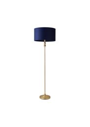 ValueLights Maggie Gold Candlestick Floor Lamp with Velvet Lamp Shade in Navy - thumbnail 7