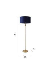 ValueLights Maggie Gold Candlestick Floor Lamp with Velvet Lamp Shade in Navy - thumbnail 8