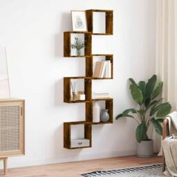 Berkfield Home Wall Cube Shelves 6 pcs Smoked Oak 30x15x30 cm in Brown - Size: 30 x 15 x 30 cm - thumbnail 1