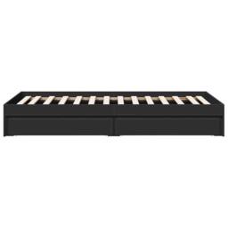 Berkfield Home Modern Bed Frame with Drawers without Mattress Black 75x190 cm Sm - Size: Small Single - thumbnail 5