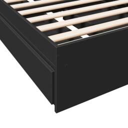 Berkfield Home Modern Bed Frame with Drawers without Mattress Black 75x190 cm Sm - Size: Small Single - thumbnail 8