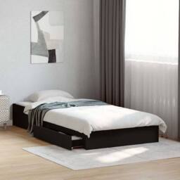 Berkfield Home Modern Bed Frame with Drawers without Mattress Black 75x190 cm Sm - Size: Small Single - thumbnail 2