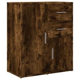 Berkfield Home Sideboard Smoked Oak 60x31x70 cm Engineered Wood in Brown - Size: 60 x 31 x 70 cm - thumbnail 2