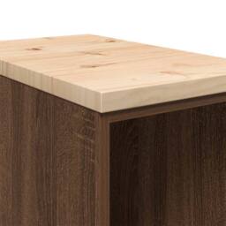 Berkfield Home Durable Garage Storage Cabinet Brown Oak 30x51x85 cm Solid Wood Pine - Size: 30 x 51 x 85 cm - thumbnail 8