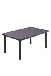 Living and Home Rectangular Rustic Wicker Garden Dining Table in Black - thumbnail 3