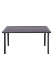 Living and Home Rectangular Rustic Wicker Garden Dining Table in Black - thumbnail 4