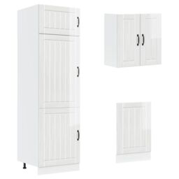 Berkfield Home 8 Piece Kitchen Cabinet Set Kalmar High Gloss White Engineered Wood - thumbnail 5