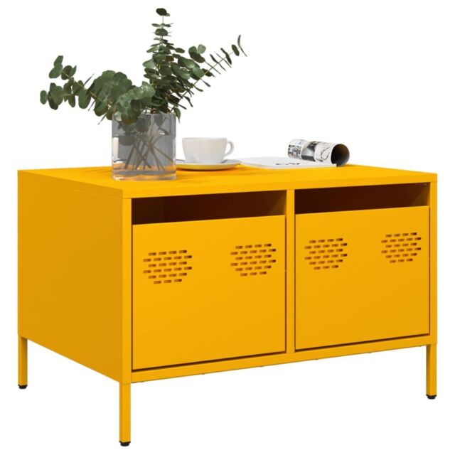 Berkfield Home TV Cabinet Mustard Yellow 68x50x43.5 cm Cold-rolled Steel - image 1