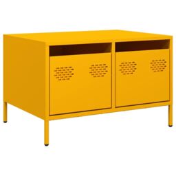 Berkfield Home TV Cabinet Mustard Yellow 68x50x43.5 cm Cold-rolled Steel - thumbnail 2