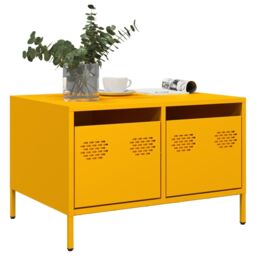 Berkfield Home TV Cabinet Mustard Yellow 68x50x43.5 cm Cold-rolled Steel - thumbnail 1