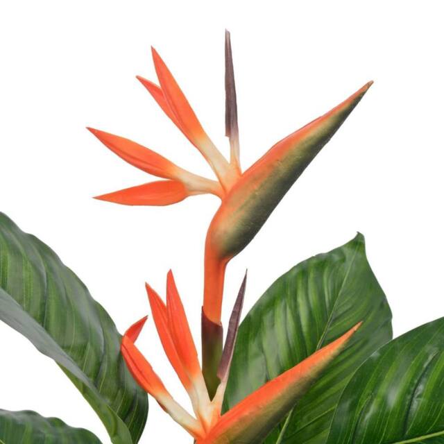 Berkfield Home Artificial Plant Strelitzia with Pot Red 100 cm in Orange - image 1