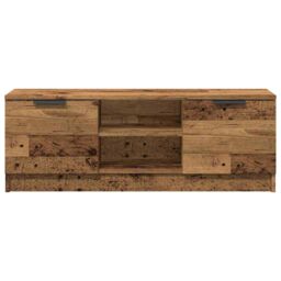 Berkfield Home TV Cabinet Old Wood 102x35x36.5 cm Engineered Wood in Brown - thumbnail 4