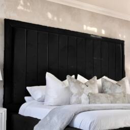 UK Bed Furniture Geneva Ottoman Gas Lift Upholstered Bed with 54-Inch Headboard in Black - Size: Super King - thumbnail 2