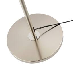 Happy Homewares Classic Brushed Satin Nickel Floor Lamp with Metal Pull Switch & Cotton Shade in Metallic Silver - thumbnail 5