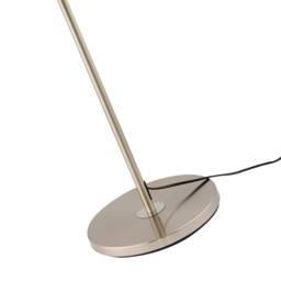 Happy Homewares Classic Brushed Satin Nickel Floor Lamp with Metal Pull Switch & Cotton Shade in Metallic Silver - thumbnail 3