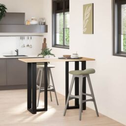 Berkfield Home Bar Table Legs T-Shaped¬†2 pcs Black 40x35x(100-101) cm Steel - thumbnail 2