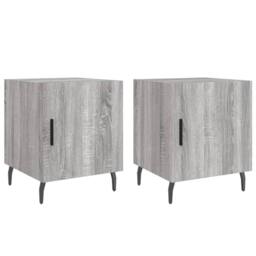 Berkfield Home Bedside Cabinets 2 pcs Grey Sonoma 40x40x50 cm Engineered Wood - Size: 40 x 40 x 50 cm - thumbnail 1