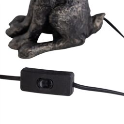 First Choice Lighting Henrietta - Antique Gold Rabbit Table Lamp With Grey Linen Shade - thumbnail 5