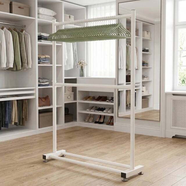 EONLION White All Metal Clothes Rail Heavy Duty Hanging Rack - Size: 500mm - image 1