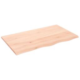Berkfield Home Wall Shelf 100x60x2 cm Untreated Solid Wood Oak in Light Tan - Size: 100 x 60 x 2 cm - thumbnail 2