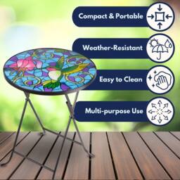 Marco Paul 50cm Outdoor Folding Glass Table - Hummingbird - thumbnail 7