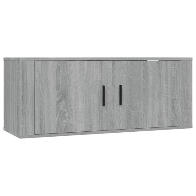 Berkfield Home Wall Mounted TV Cabinet Grey Sonoma 100x34.5x40 cm - image 1