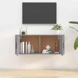 Berkfield Home Wall Mounted TV Cabinet Grey Sonoma 100x34.5x40 cm - thumbnail 3