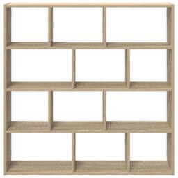 Berkfield Home Wall Cube Shelf 12 Compartments Sonoma Oak Engineered Wood in Light Oak - thumbnail 4