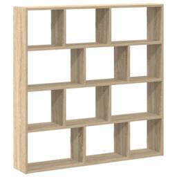 Berkfield Home Wall Cube Shelf 12 Compartments Sonoma Oak Engineered Wood in Light Oak - thumbnail 3